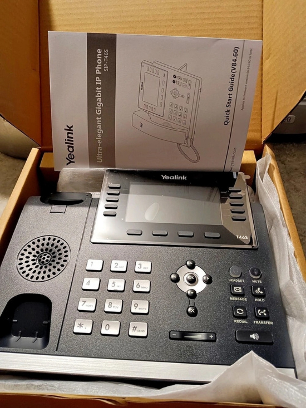 Yealink SIP-T46S Ultra-Elegant Gigabit IP Phone SIP- IP Phone Black & Gray